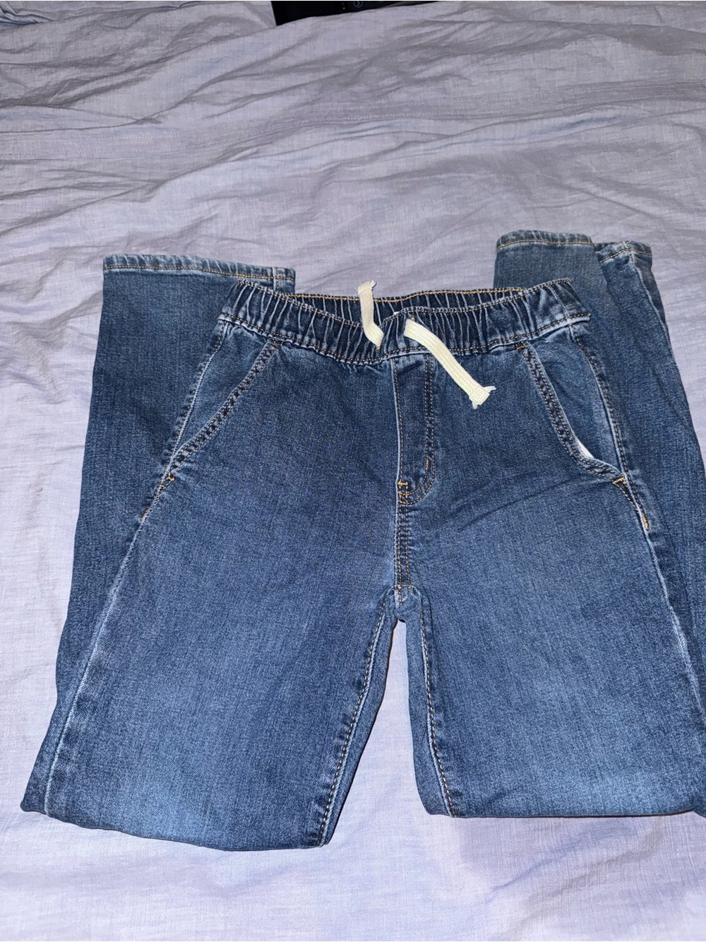 Old Navy Boys Blue Elastic-Waist Denim Joggers